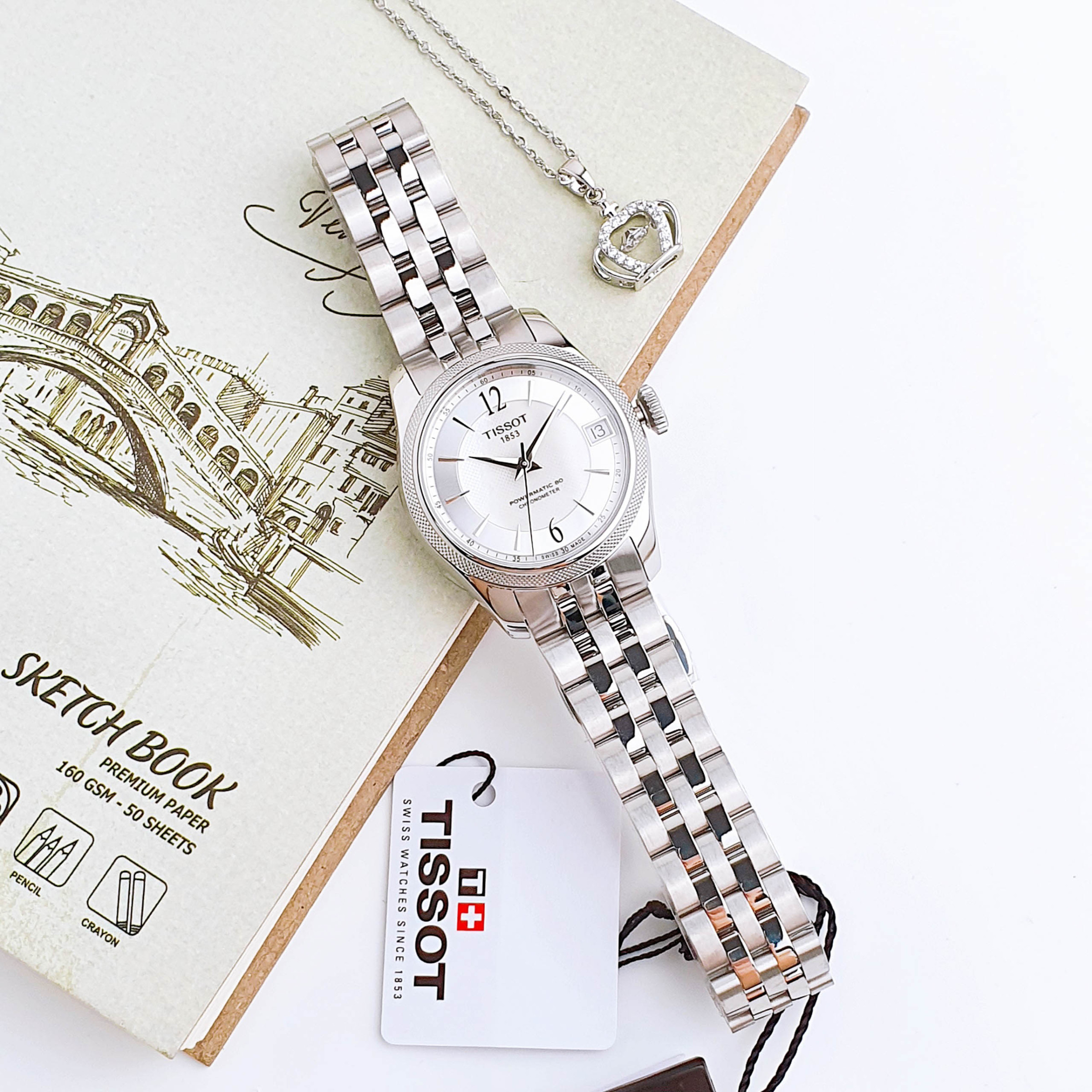 TISSOT T-CLASSIC BALLADE T108.208.11.117.00 - NỮ - KÍNH SAPPHIRE - DÂY KIM LOẠI - AUTOMATIC - SIZE 30MM - MÁY THỤY SỸ - Ảnh 3
