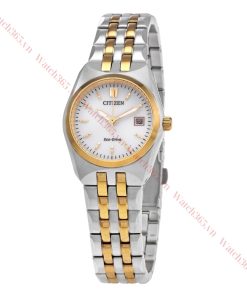 CITIZEN CORSO EW2299-50A - NỮ - KÍNH KHOÁNG - DÂY KIM LOẠI - ECO DRIVE - SIZE 28MM - MÁY NHẬT