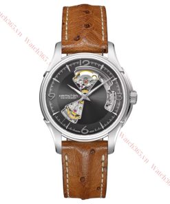 HAMILTON JAZZMASTER OPEN HEART H32565585 - NAM - KÍNH SAPPHIRE - DÂY DA - AUTOMATIC - SIZE 40MM - MÁY THỤY SỸ