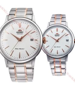 ORIENT BAMBINO RA-AC0004S10B & RA-AC0008S10B - ĐỒNG HỒ ĐÔI - KÍNH KHOÁNG - DÂY KIM LOẠI - AUTOMATIC - SIZE 40.5&36.4MM - MÁY NHẬT