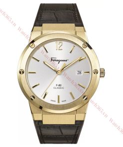 SALVATORE FERRAGAMO F-80 SFDT02021 - NAM - KÍNH SAPPHIRE - DÂY DA - PIN - SIZE 41MM - MÁY ITALIA