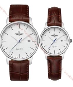 SRWATCH TIMEPIECE SG1055.4102TE & SL1055.4102TE - ĐỒNG HỒ ĐÔI - KÍNH SAPPHIRE - DÂY DA - PIN - SIZE 39&30MM - MÁY NHẬT