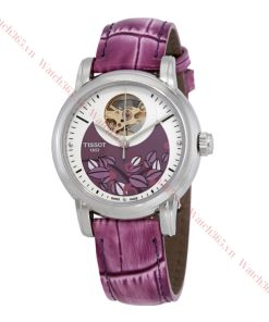 TISSOT LADY HEART PURPLE LEATHER T050.207.16.031.00 - NỮ - KÍNH SAPPHIRE - DÂY DA - AUTOMATIC - SIZE 35MM - MÁY THỤY SỸ