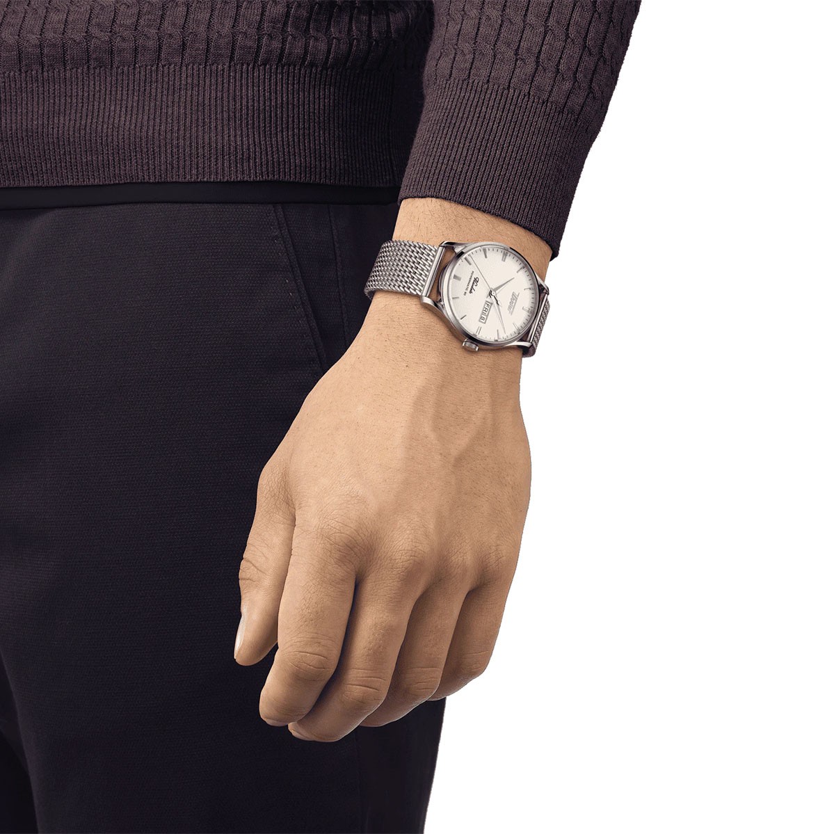 TISSOT HERITAGE VISODATE T118.430.11.271.00 - NAM - KÍNH SAPPHIRE - DÂY KIM LOẠI - AUTOMATIC - SIZE 42MM - MÁY THỤY SỸ - Ảnh 2