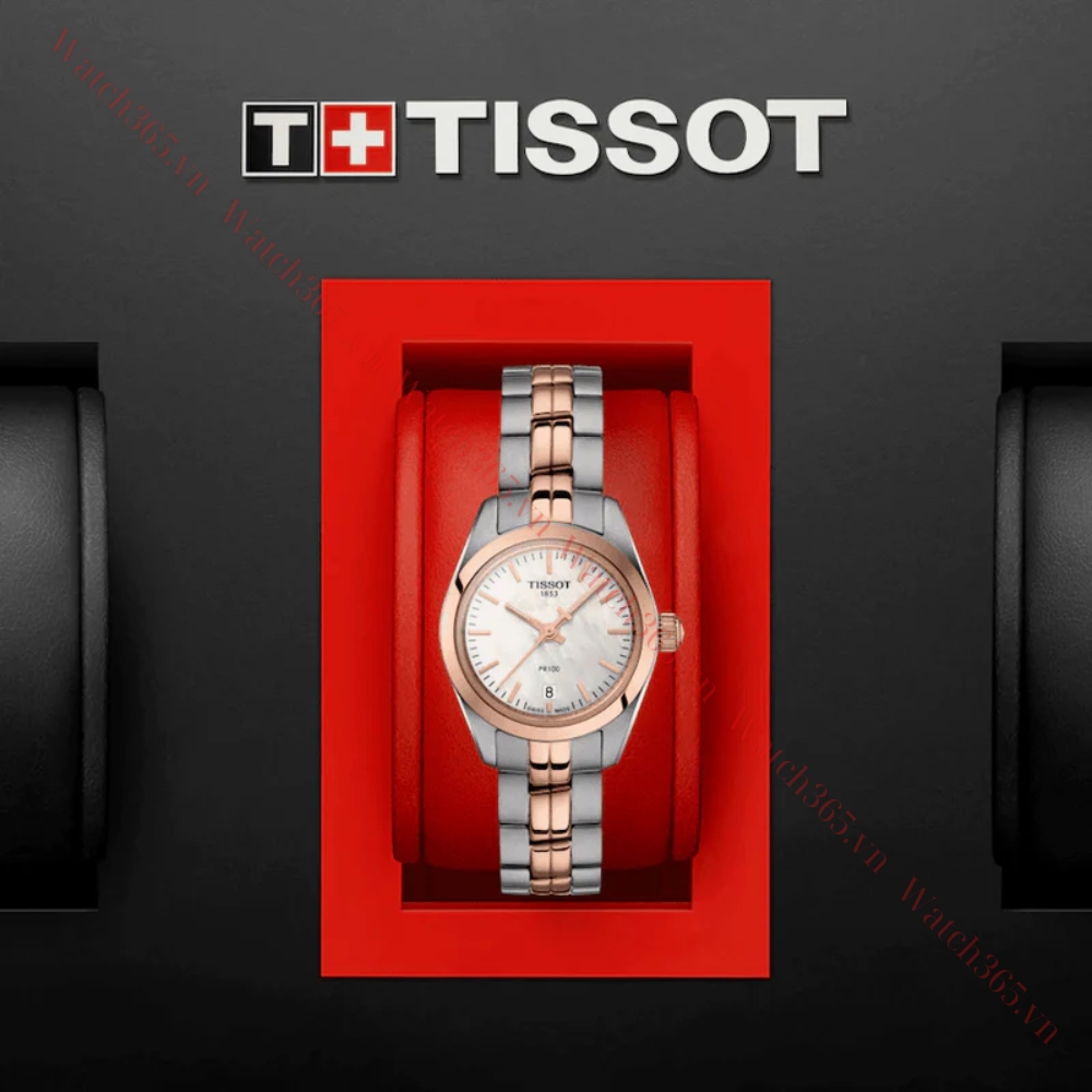 TISSOT PR 100 T101.010.22.111.01 - NỮ - KÍNH SAPPHIRE - DÂY KIM LOẠI - PIN - SIZE 25MM - MÁY THỤY SỸ - Ảnh 3