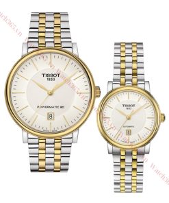 TISSOT CARSON T122.407.22.031.00 & T122.207.22.031.00 - ĐỒNG HỒ ĐÔI - KÍNH SAPPHIRE - DÂY KIM LOẠI - AUTOMATIC - SIZE 40&30 MM - MÁY THỤY SỸ