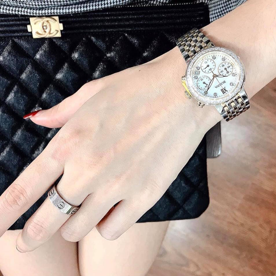BULOVA DIAMOND CHRONOGRAPH 98R214 - NỮ - KÍNH KHOÁNG - DÂY KIM LOẠI - PIN - SIZE 30MM - MÁY THỤY SỸ - Ảnh 2