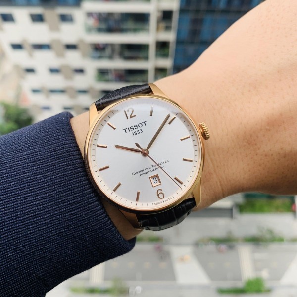 TISSOT CHEMIN DES TOURELLES T099.407.36.037.00 - NAM - KÍNH SAPPHIRE - DÂY DA - AUTOMATIC - SIZE 42MM - MÁY THỤY SỸ - Ảnh 4