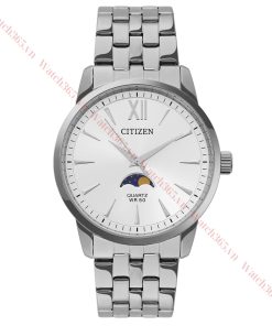 CITIZEN MOONPHASE AK5000-54A - NAM - KÍNH KHOÁNG - DÂY KIM LOẠI - PIN - SIZE 42MM - MÁY NHẬT