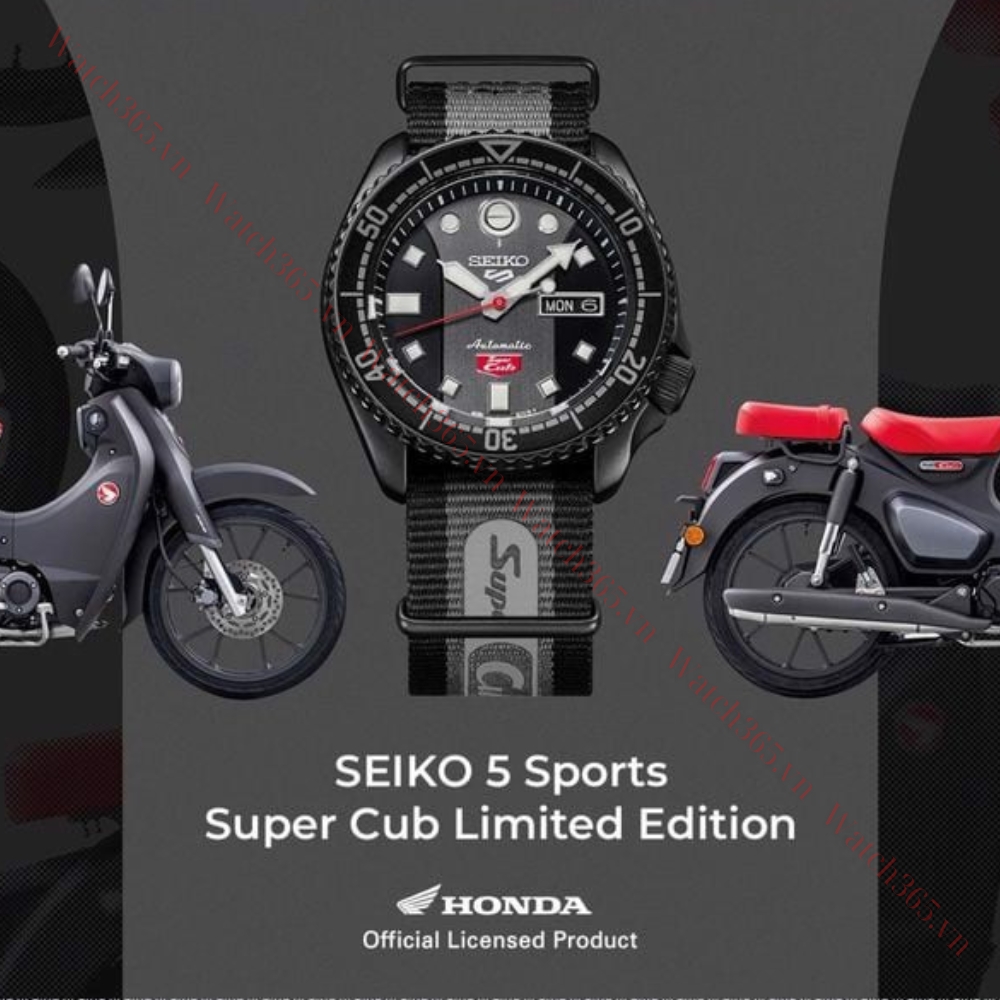 SEIKO 5 SPORT HONDA SUPER CUP C125 LIMITED EDITION SRPJ75K1 - NAM - KÍNH KHOÁNG - DÂY DÙ - AUTOMATIC - SIZE 42.5MM - MÁY NHẬT