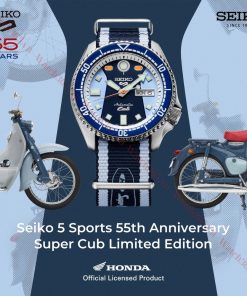 SEIKO 5 SPORT 55TH ANNIVERSARY SUPER CUP SRPK37K1 - NAM - KÍNH KHOÁNG - DÂY DÙ - AUTOMATIC - SIZE 42.5MM - MÁY NHẬT
