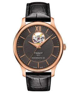 TISSOT TRADITION T063.907.36.068.00 - NAM - KÍNH SAPPHIRE - DÂY DA - AUTOMATIC - SIZE 40MM - MÁY THỤY SỸ