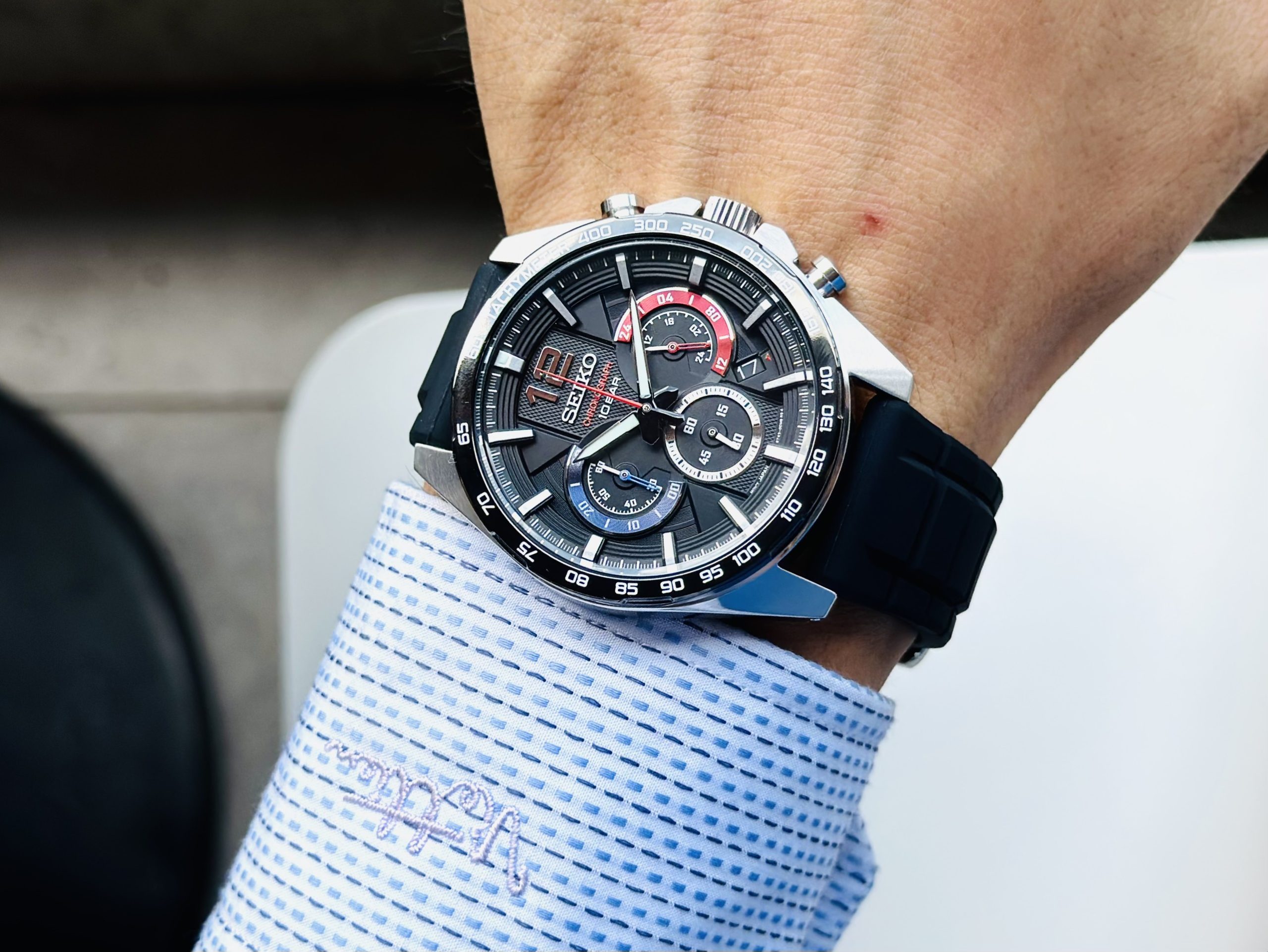 SEIKO CHRONOGRAPH SSB347P1 - NAM - KÍNH KHOÁNG - DÂY CAO SU - PIN - SIZE 43.9MM - MÁY NHẬT - Ảnh 3