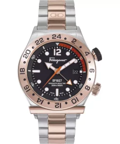 SALVATORE FERRAGAMO CHRONOGRAPH SFMZ00622 - NAM - KÍNH SAPPHIRE - DÂY KIM LOẠI - PIN - SIZE 44MM - MÁY ITALIA