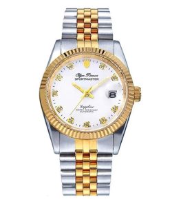 OLYM PIANUS SPORTMASTER OP89322GSK-T - NAM - KÍNH SAPPHIRE - DÂY KIM LOẠI - PIN - SIZE 40MM - MÁY NHẬT