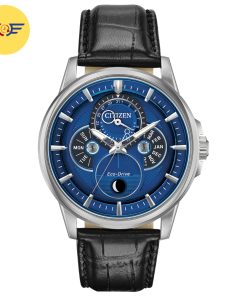CITIZEN CALENDRIER MOONPHASE BU0050-02L - NAM - KÍNH KHOÁNG - DÂY DA - ECO DRIVE - SIZE 44MM - MÁY NHẬT