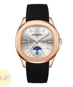 CARNIVAL AQUANUS 8113G-VH-DCS-T - NAM - KÍNH SAPPHIRE - DÂY CAO SU - AUTOMATIC - SIZE 41MM - MÁY THỤY SỸ