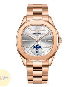CARNIVAL AQUANUS 8113G-VH-T - NAM - KÍNH SAPPHIRE - DÂY KIM LOẠI - AUTOMATIC - SIZE 41MM - MÁY THỤY SỸ