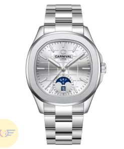 CARNIVAL AQUANUS 8113G-VT-T- NAM - KÍNH SAPPHIRE - DÂY KIM LOẠI - AUTOMATIC - SIZE 41MM - MÁY THỤY SỸ
