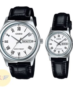 CASIO MTP-V006L-7BUDF & LTP-V006L-7BUDF - ĐỒNG HỒ ĐÔI - KÍNH KHOÁNG - DÂY DA - PIN - SIZE 38&25 MM - MÁY NHẬT