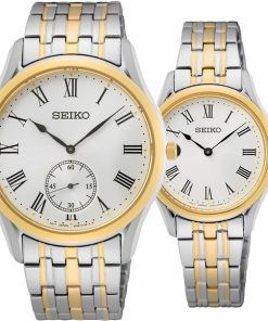SEIKO REGULAR SRK048P1 & SWR070P1 - ĐỒNG HỒ ĐÔI - KÍNH SAPPHIRE - DÂY KIM LOẠI - PIN - SIZE 39&29 MM - MÁY NHẬT