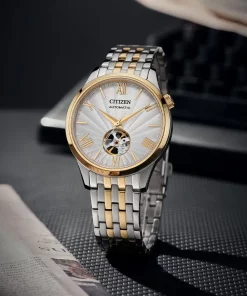 CITIZEN OPEN HEART NH9136-88A - NAM - KÍNH SAPPHIRE - DÂY KIM LOẠI - AUTOMATIC - SIZE 40MM - MÁY NHẬT