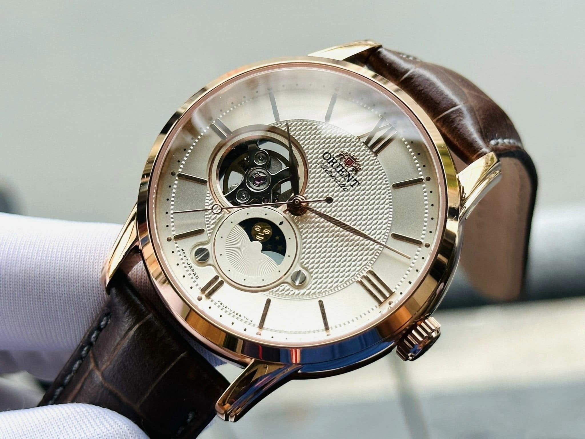 ORIENT SUN & MOON GEN 4 RA-AS0009S10B - NAM - KÍNH SAPPHIRE - DÂY DA - AUTOMATIC - SIZE 42MM - MÁY NHẬT - Ảnh 6